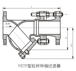 Y型伸縮過濾器外形尺寸圖