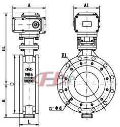 電動(dòng)調(diào)節(jié)蝶閥 法蘭連接(配CH執(zhí)行器)