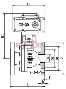 Q941F46電動襯氟球閥  配CHR執(zhí)行器