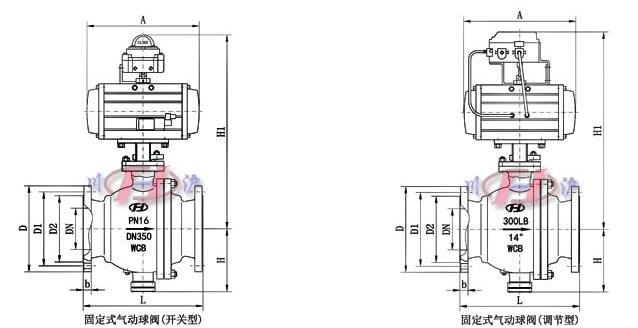 氣動(dòng)V型球閥尺寸圖